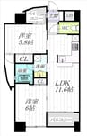 ヒルズ鶴舞 2LDKの間取り