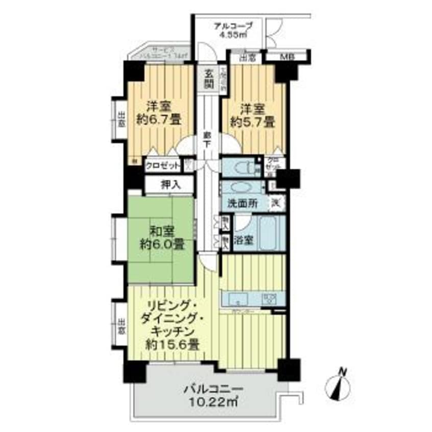 間取図 プリンスハイツ庄内緑地公園