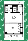 レインボー第3金山 1LDKの間取り