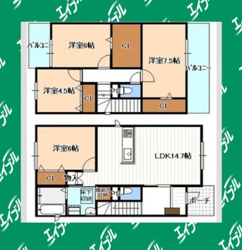 間取図 山木２－１４５ＫＯＤＡＴＥＸⅥ-Ｂ