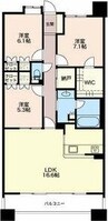名鉄瀬戸線/森下駅 徒歩5分 3階 築19年 3LDKの間取り