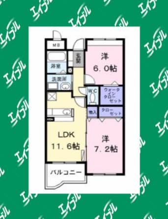 間取図 名古屋市営地下鉄名港線/日比野駅 徒歩17分 2階 築23年