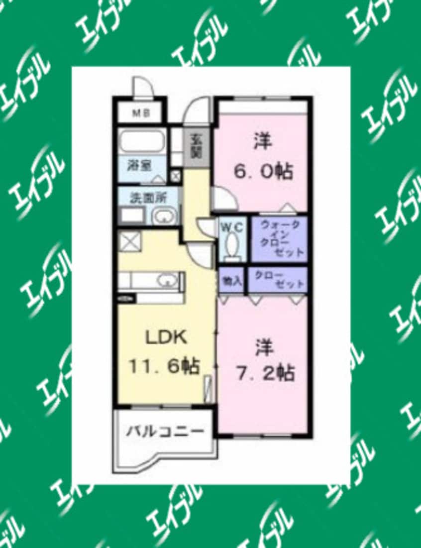 間取図 名古屋市営地下鉄名港線/日比野駅 徒歩17分 2階 築23年