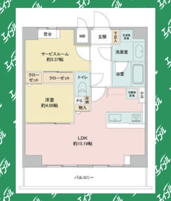 間取図 名古屋市営地下鉄名城線/東別院駅 徒歩9分 12階 築5年