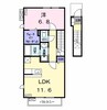 アンジュール 1LDKの間取り