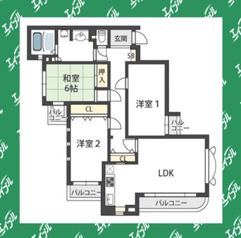 間取図 阪急神戸線/武庫之荘駅 徒歩7分 2階 築35年