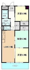 東海道本線/枇杷島駅 徒歩14分 3階 築31年 3LDKの間取り