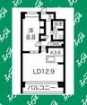 PLATZ KAKUOZAN 1LDKの間取り