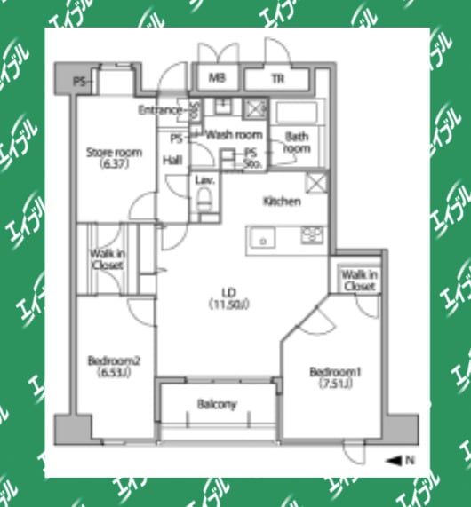 間取り図 名古屋市営地下鉄東山線/伏見駅 徒歩9分 11階 築18年
