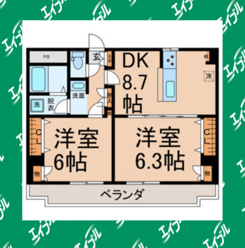 間取図 名古屋市営地下鉄鶴舞線/浅間町駅 徒歩2分 3階 築41年