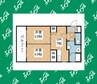 マンションリバエイト 2DKの間取り
