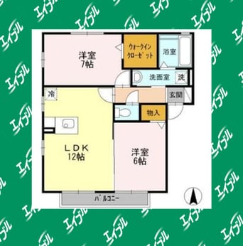 間取図 RiverEast北畑　B