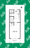 シャトレープランドール 1Kの間取り