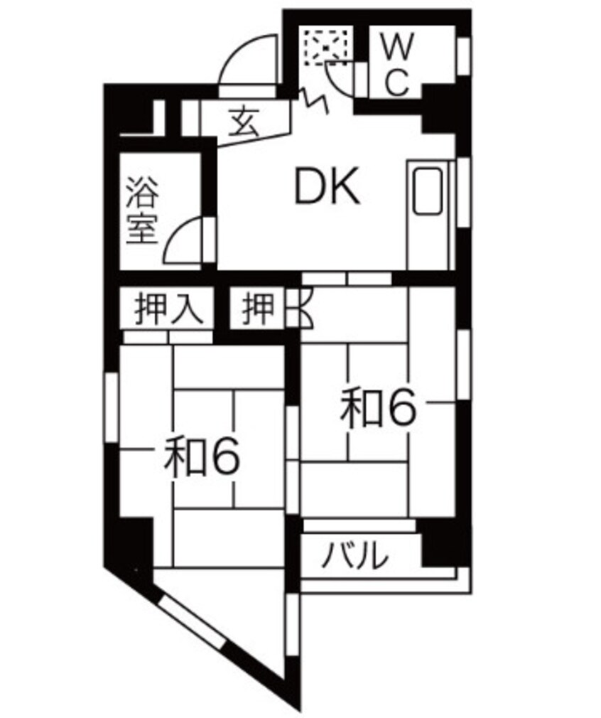 間取図 名古屋市営地下鉄東山線/千種駅 徒歩4分 4階 築40年