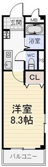 名古屋市営地下鉄名城線/黒川駅 徒歩9分 3階 築30年 1Kの間取り