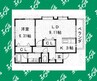 グレイスライフ高畑 1LDKの間取り