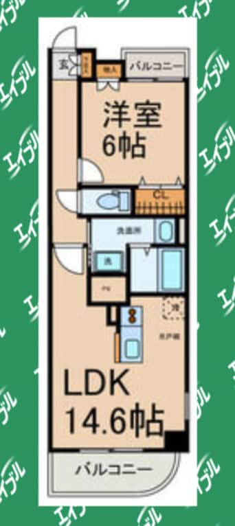 間取図 名古屋市営地下鉄名城線/東別院駅 徒歩6分 8階 築22年