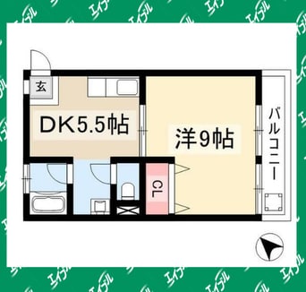 間取図 名古屋市営地下鉄桜通線/徳重駅 徒歩5分 2階 築40年