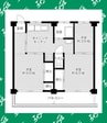 ビレッジハウス富木島4号棟 3DKの間取り