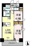 CEDAR　NORITAKE 2LDKの間取り