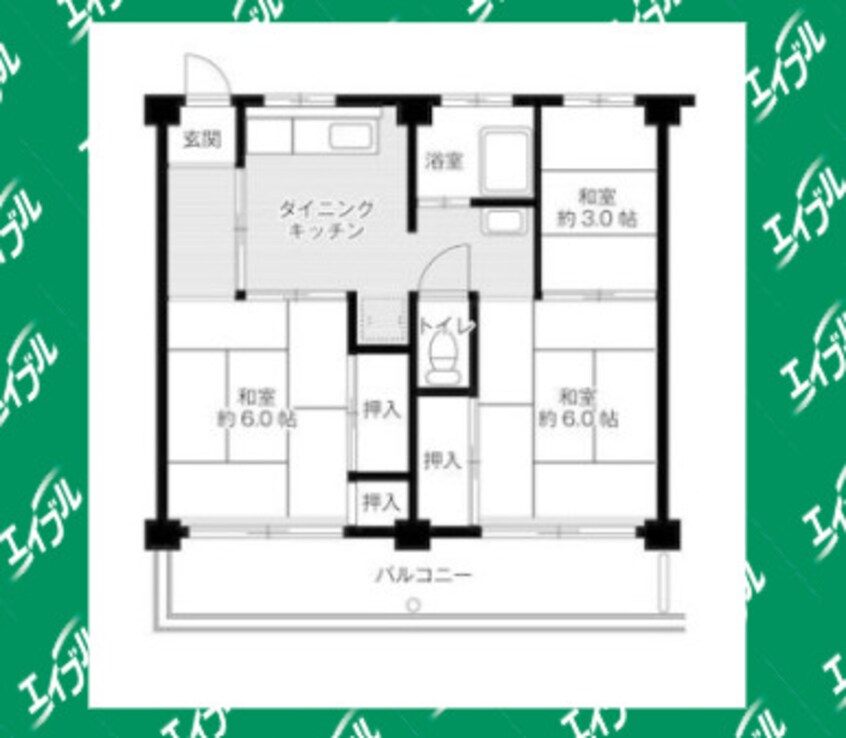 間取図 ビレッジハウス富木島6号棟