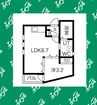 名鉄名古屋本線/栄生駅 徒歩5分 2階 築15年 1LDKの間取り