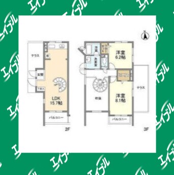間取図 名古屋市営地下鉄鶴舞線/浄心駅 徒歩12分 2階 築22年