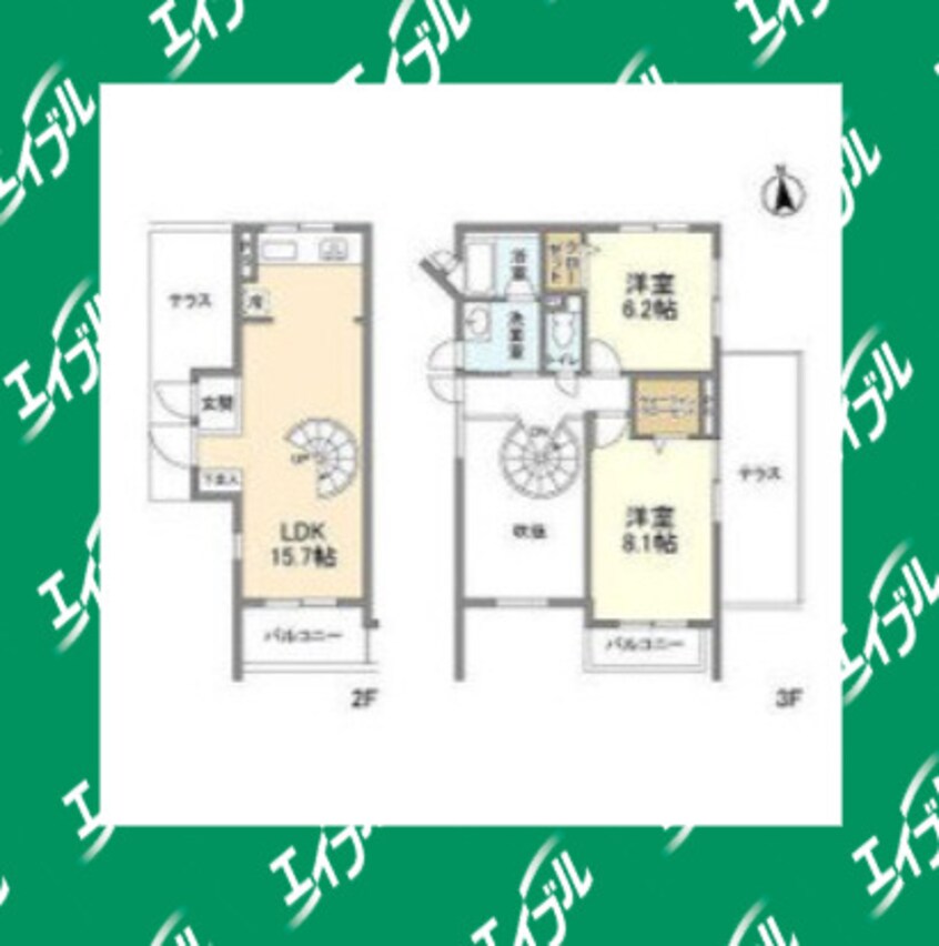 間取図 名古屋市営地下鉄鶴舞線/浄心駅 徒歩12分 2階 築22年
