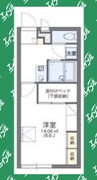 レオパレスクレオ 1Kの間取り