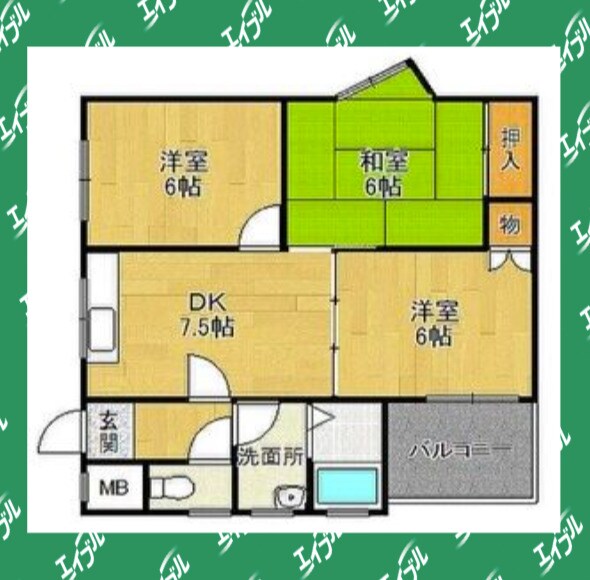 間取り図 阪急甲陽線/甲陽園駅 徒歩15分 1階 築46年