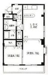 近鉄名古屋線/戸田駅 徒歩14分 1階 築21年 2LDKの間取り