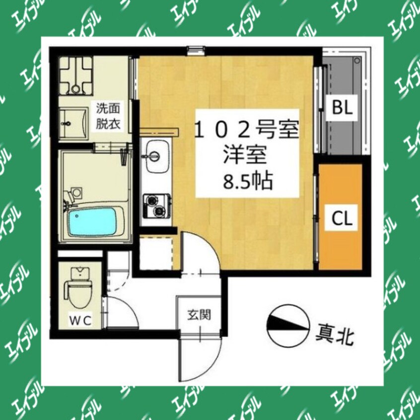 間取図 名古屋市営地下鉄名城線/堀田駅 徒歩4分 1階 築8年