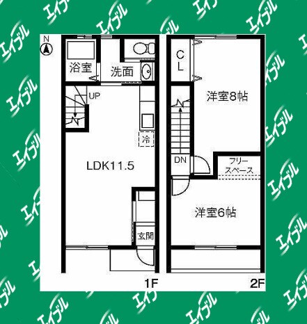 間取り図 近鉄名古屋線/伏屋駅 徒歩13分 1-2階 築14年