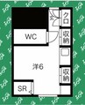 東カン名古屋キャステール 1Rの間取り