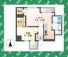 チサンマンション広小路 1LDKの間取り