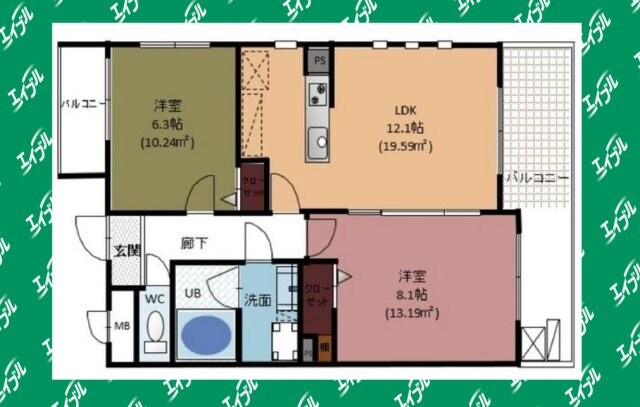 間取り図 名古屋市営地下鉄東山線/星ヶ丘駅 徒歩7分 3階 築10年