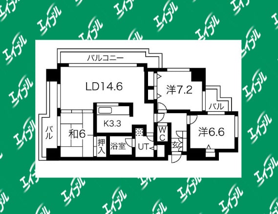 間取り図 名古屋市営地下鉄鶴舞線/八事駅 徒歩5分 11階 築26年