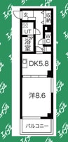 音羽壱番館金山 1DKの間取り