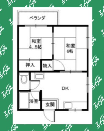 間取図 阪急神戸線/塚口駅 徒歩17分 2階 築46年