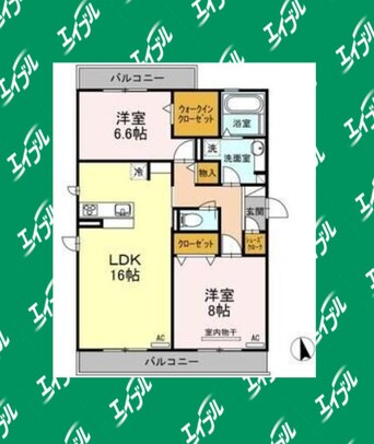 間取図 名古屋市営地下鉄鶴舞線/川名駅 徒歩6分 2階 築9年