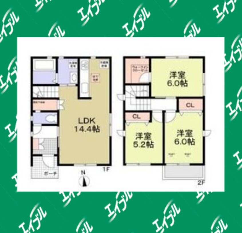 間取図 名古屋市営地下鉄東山線/上社駅 徒歩15分 1-2階 築7年