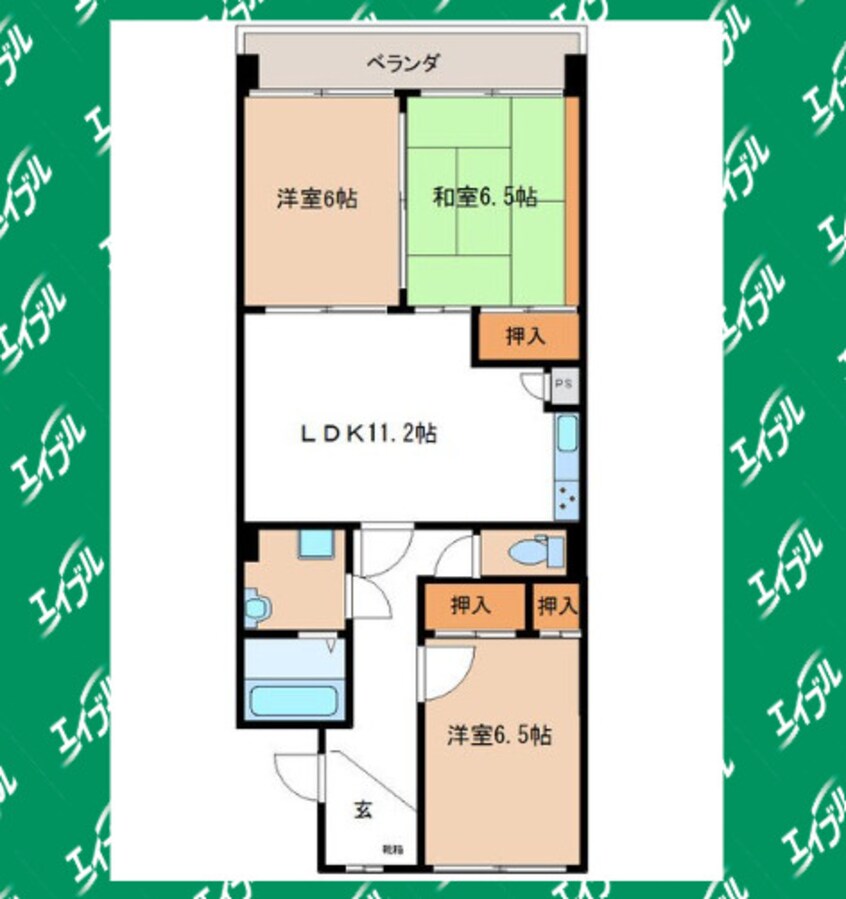 間取図 名古屋市営地下鉄東山線/上社駅 徒歩22分 1階 築37年
