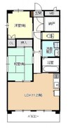 クレアール壱番館 2LDKの間取り