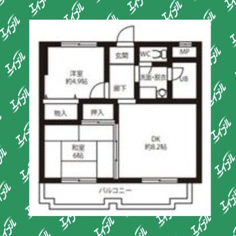 間取図 阪急神戸線/武庫之荘駅 徒歩11分 4階 築36年