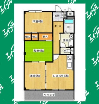 間取り図 名鉄常滑線・空港線/新舞子駅 徒歩16分 3階 築28年