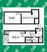 Stella星宮 1Kの間取り