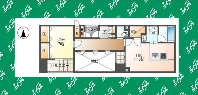 間取図 名古屋市営地下鉄名城線/久屋大通駅 徒歩5分 7階 築3年