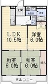 東海交通事業城北線/比良駅 徒歩22分 1階 築37年 3LDKの間取り