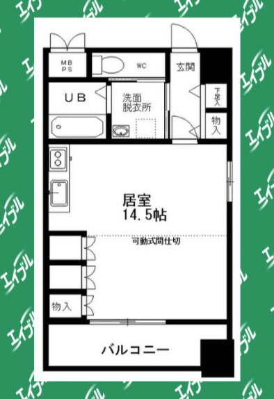 間取り図 東海道本線/金山駅 徒歩6分 8階 築21年