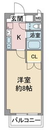 レージュ松原 1Kの間取り